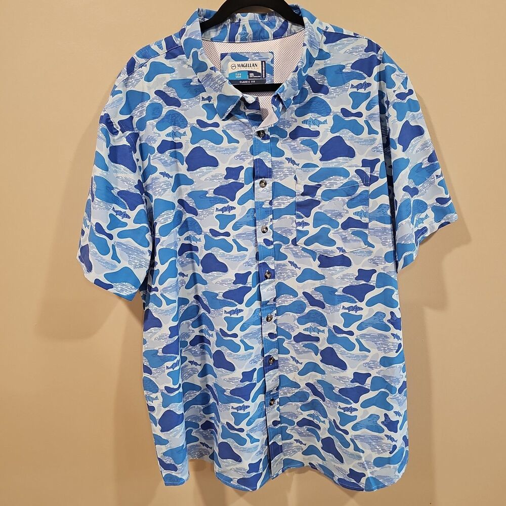 Magellan Outdoors Fish Gear Mens 2XL Classic Fit Wicking Short Sleeve Shirt